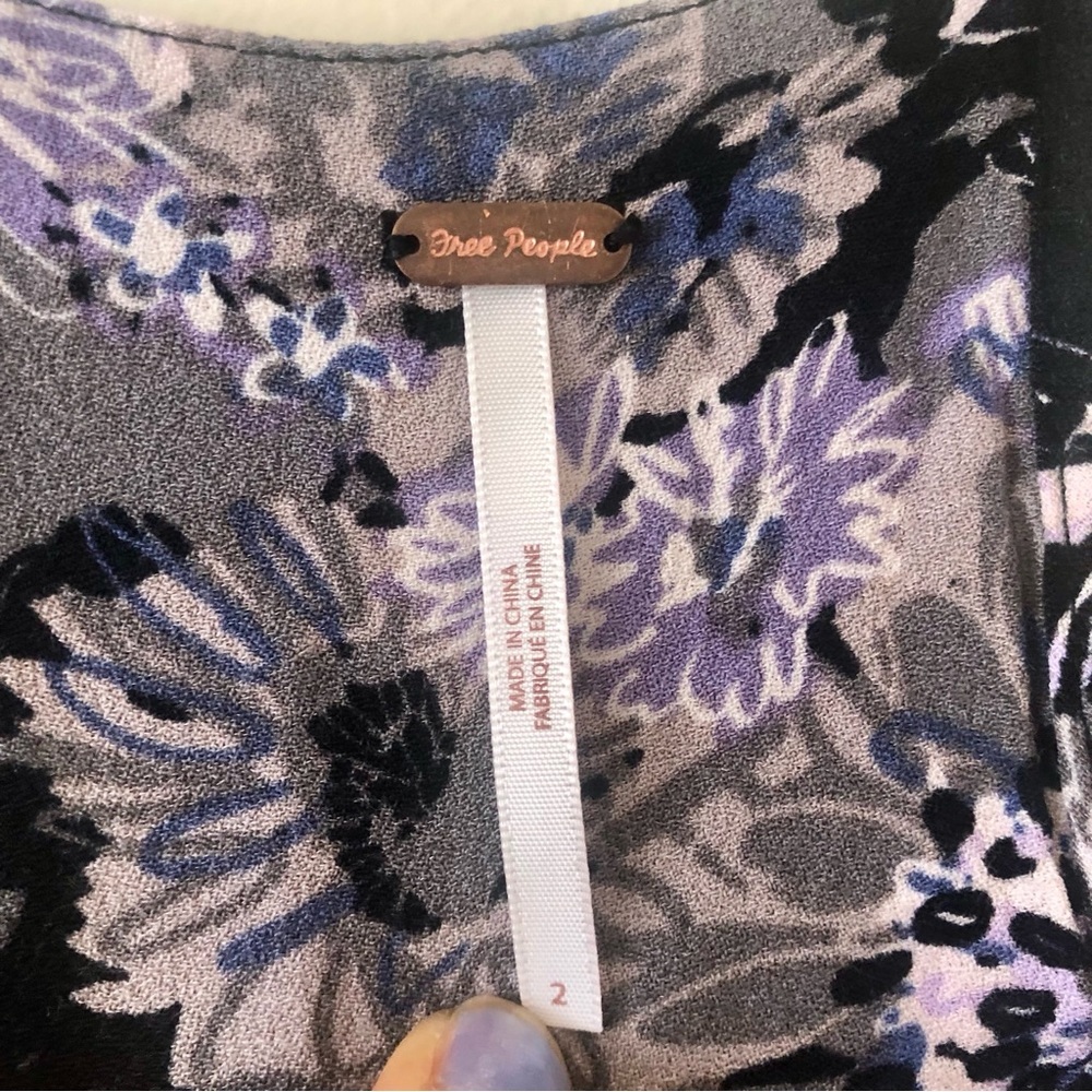 Free People Jump & Jive Floral Print Button-Down Ultra Mini Dress Size 2 - Picture 5 of 8